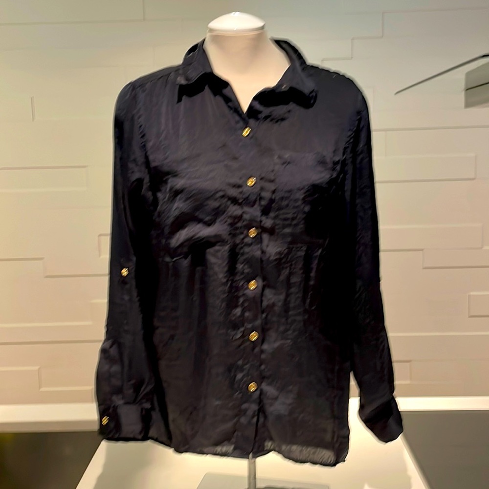 (2/$50) Michael kors dark navy blouse Medium